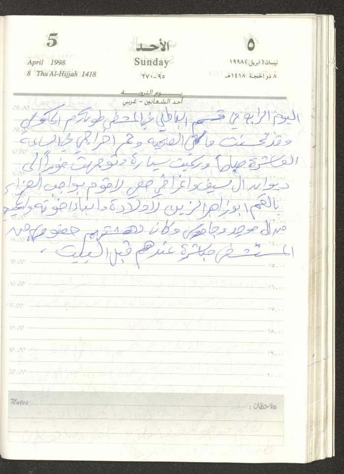 يوميات محمود خريشة، ذنابة- طولكرم، 1998