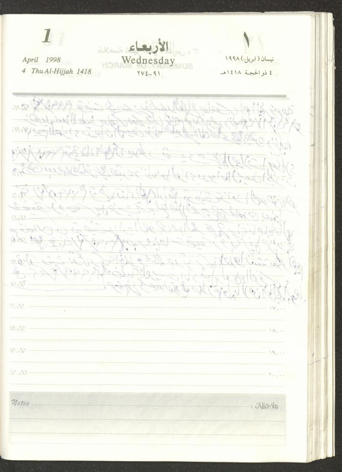 يوميات محمود خريشة، ذنابة- طولكرم، 1998