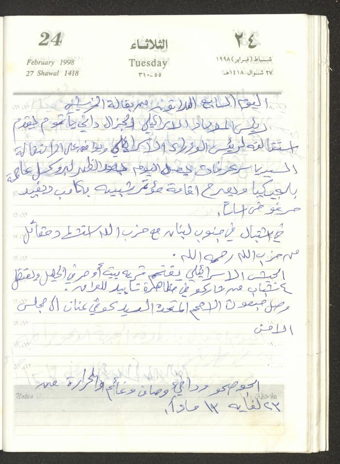 يوميات محمود خريشة، ذنابة- طولكرم، 1998