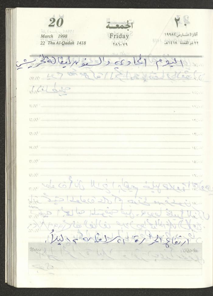يوميات محمود خريشة، ذنابة- طولكرم، 1998