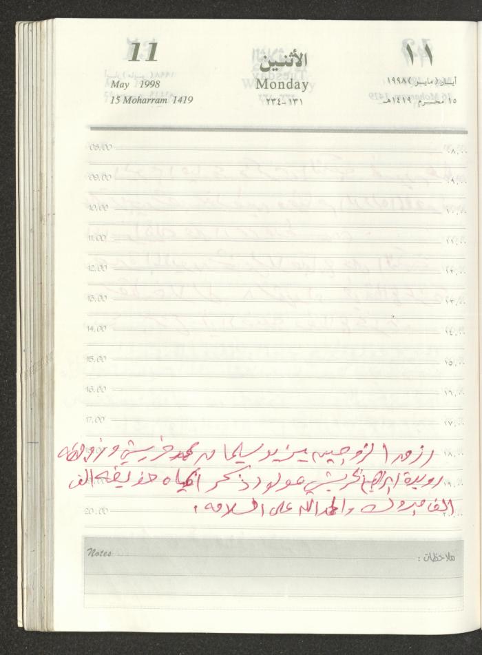 يوميات محمود خريشة، ذنابة- طولكرم، 1998