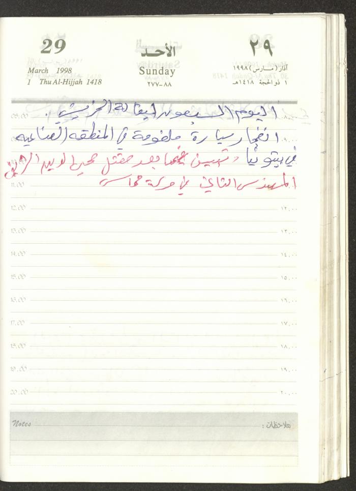 يوميات محمود خريشة، ذنابة- طولكرم، 1998