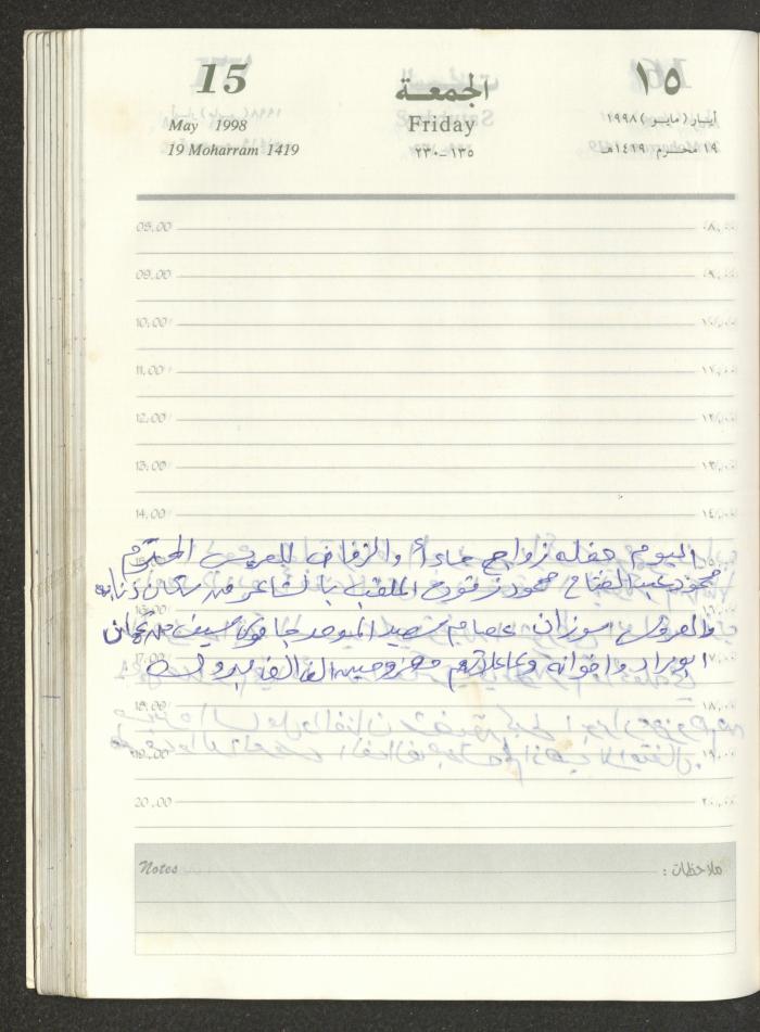 يوميات محمود خريشة، ذنابة- طولكرم، 1998