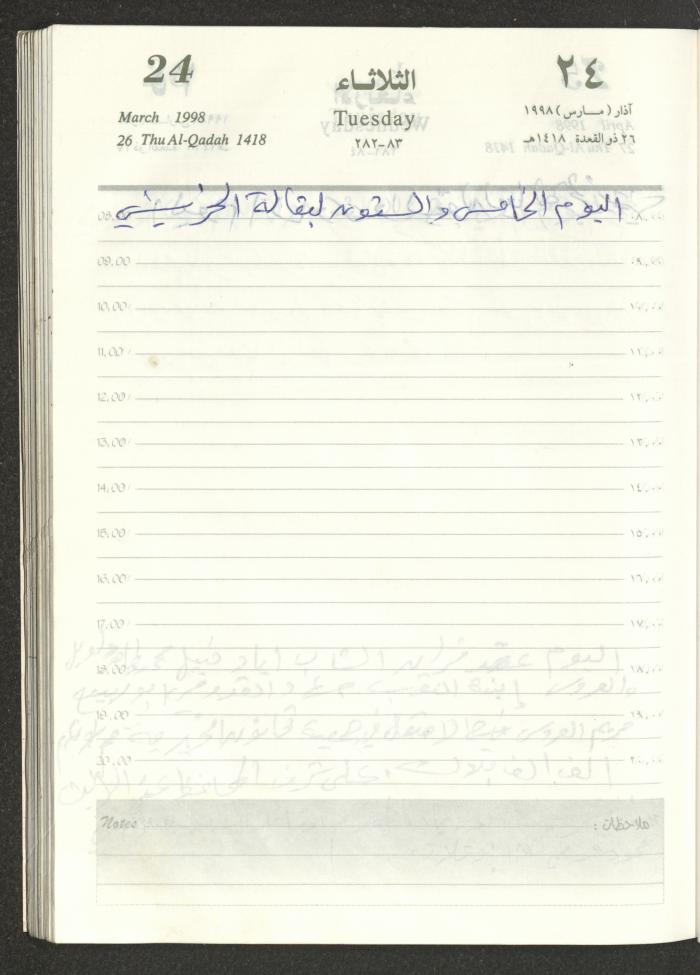 يوميات محمود خريشة، ذنابة- طولكرم، 1998