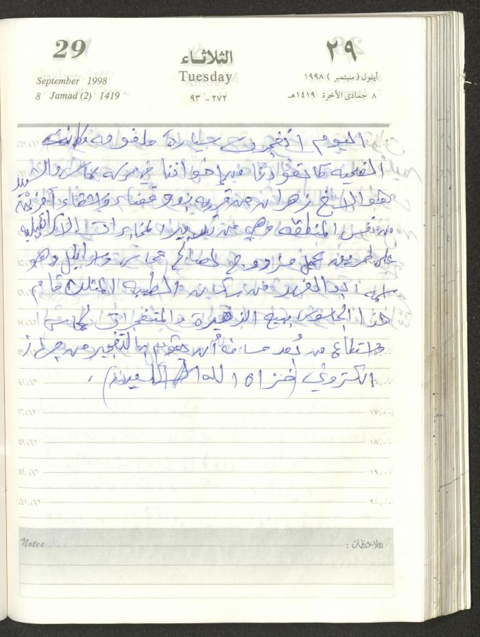 يوميات محمود خريشة، ذنابة- طولكرم، 1998
