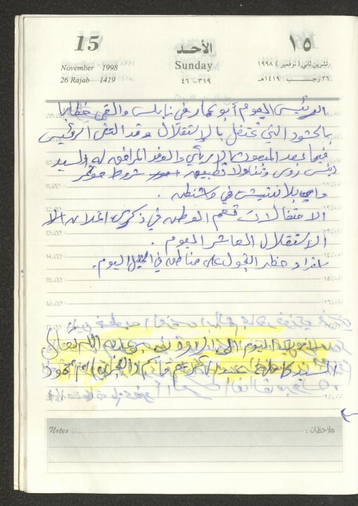 يوميات محمود خريشة، ذنابة- طولكرم، 1998