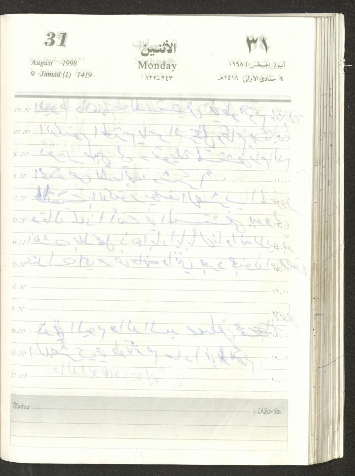 يوميات محمود خريشة، ذنابة- طولكرم، 1998