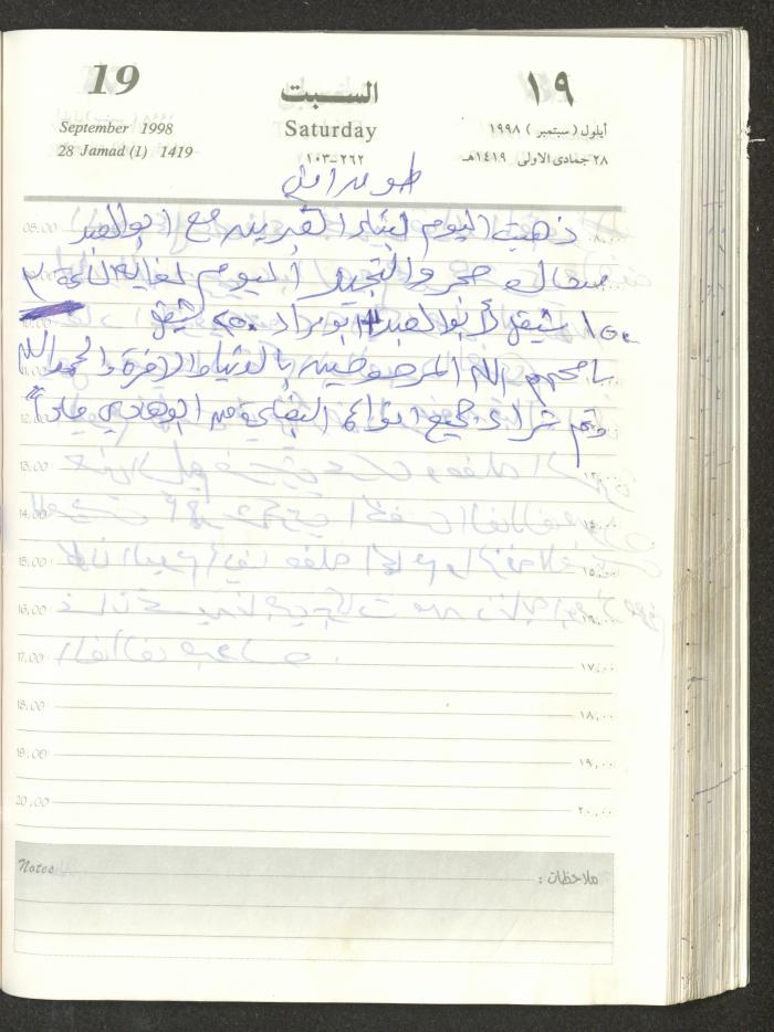 يوميات محمود خريشة، ذنابة- طولكرم، 1998