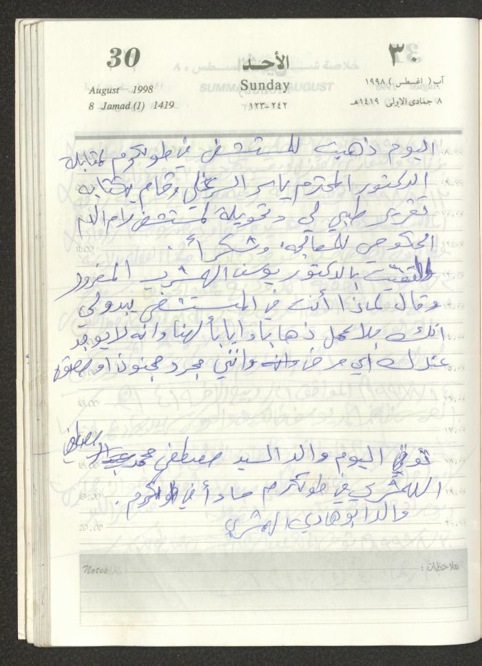 يوميات محمود خريشة، ذنابة- طولكرم، 1998
