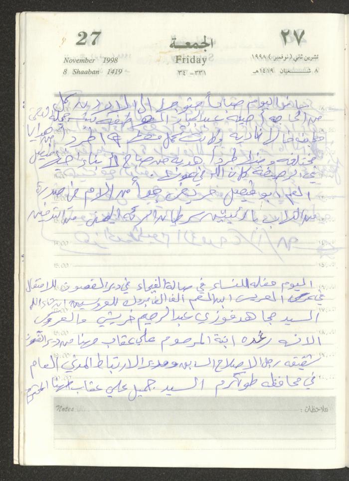 يوميات محمود خريشة، ذنابة- طولكرم، 1998