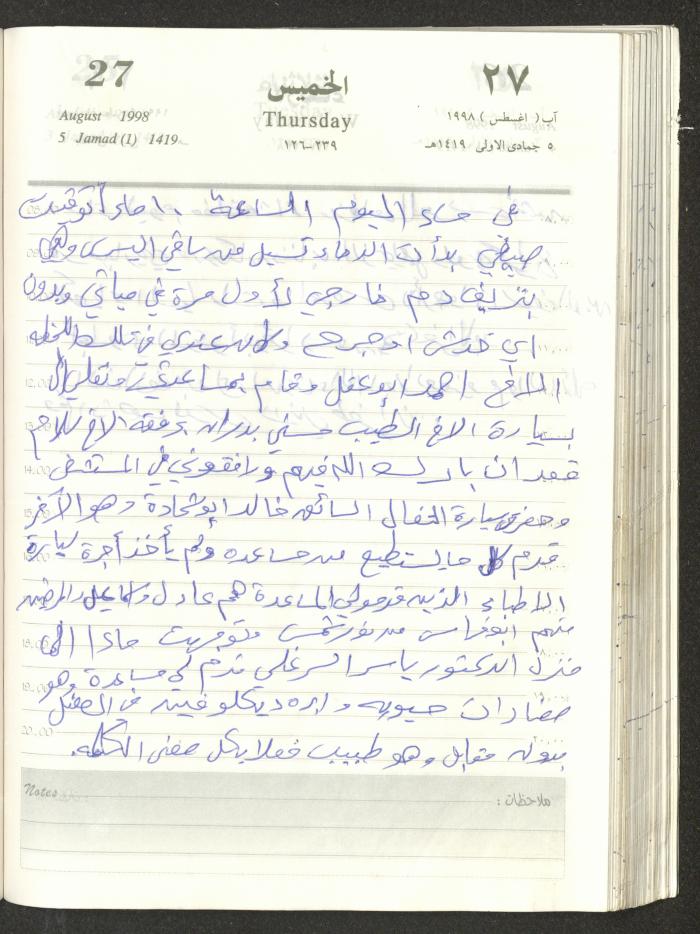 يوميات محمود خريشة، ذنابة- طولكرم، 1998