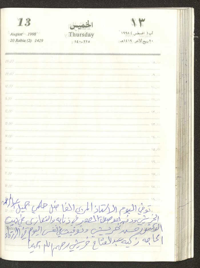 يوميات محمود خريشة، ذنابة- طولكرم، 1998