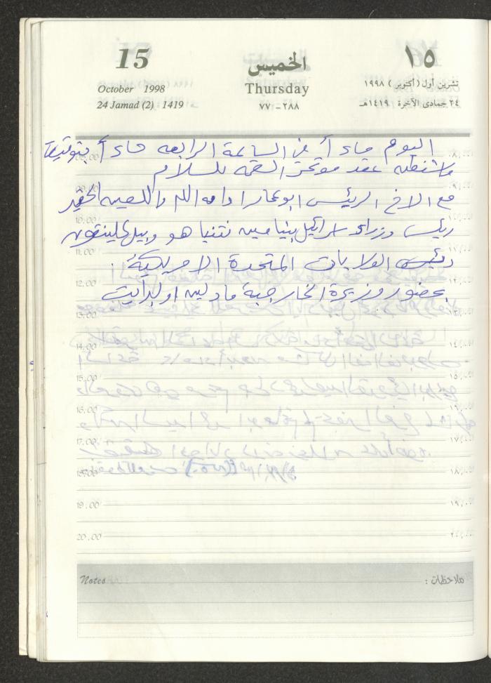 يوميات محمود خريشة، ذنابة- طولكرم، 1998