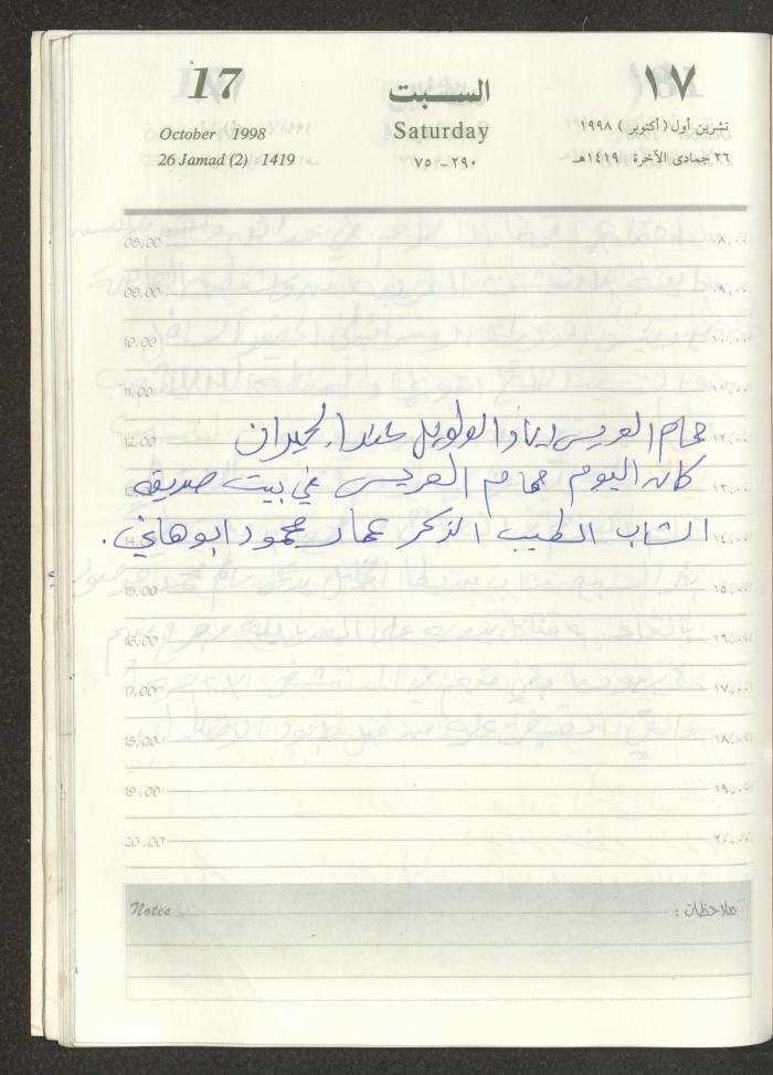يوميات محمود خريشة، ذنابة- طولكرم، 1998