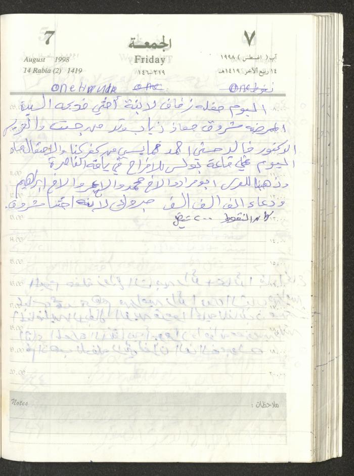 يوميات محمود خريشة، ذنابة- طولكرم، 1998