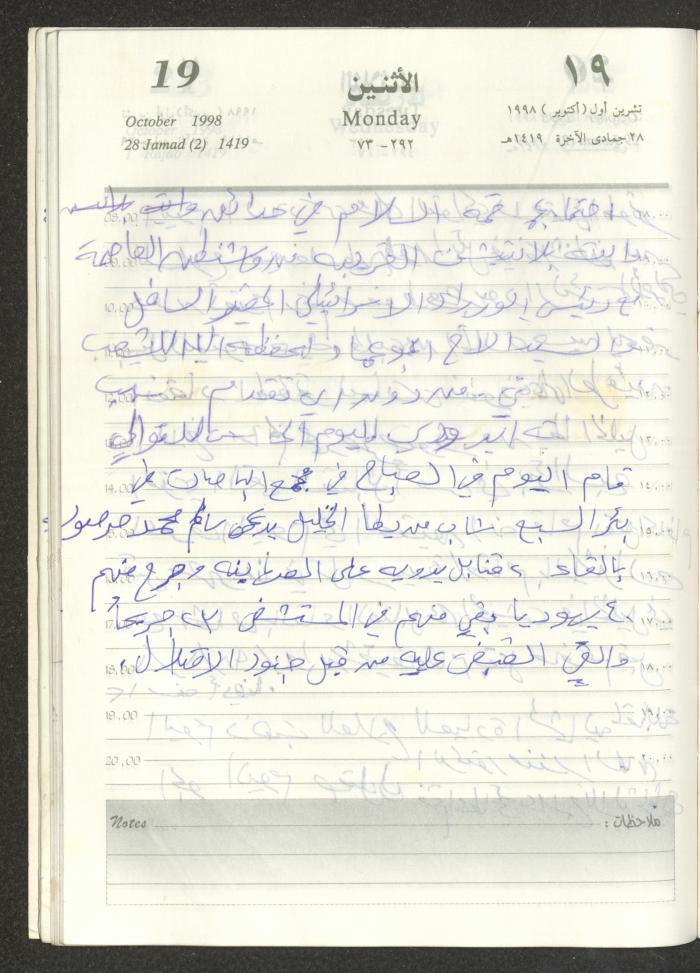 يوميات محمود خريشة، ذنابة- طولكرم، 1998