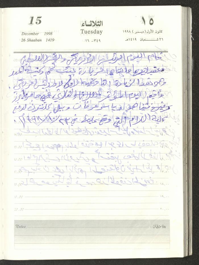يوميات محمود خريشة، ذنابة- طولكرم، 1998