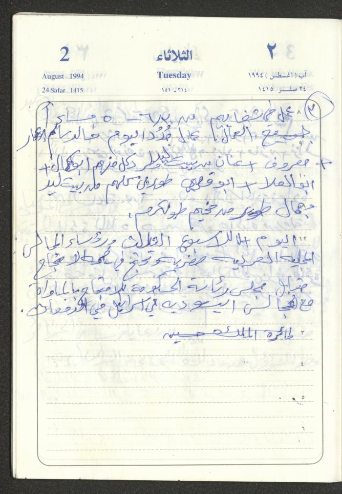 يوميات محمود خريشة، ذنابة- طولكرم، 1994
