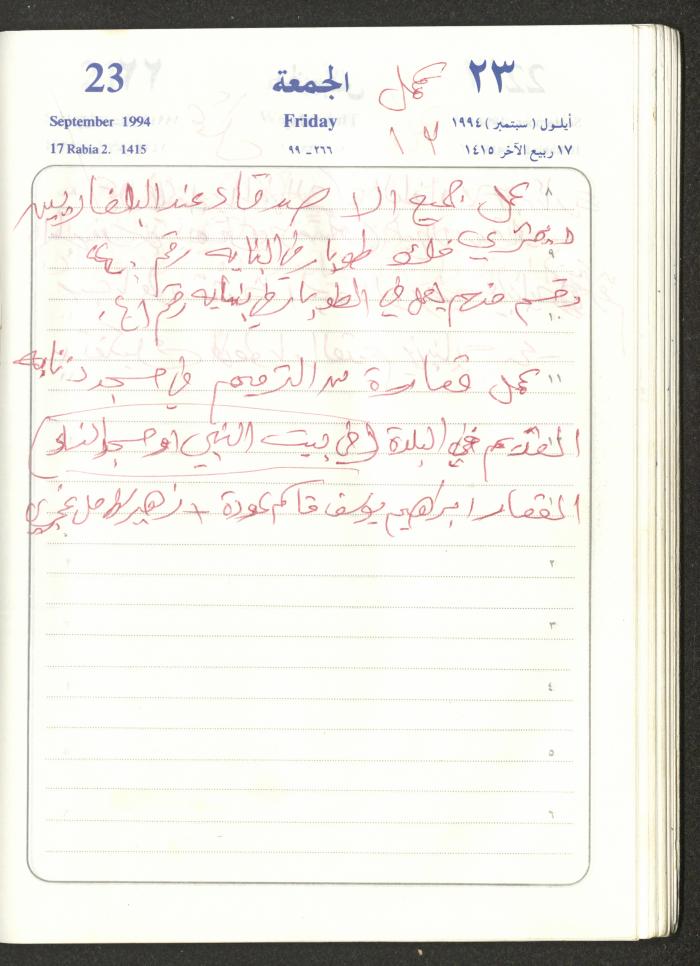 يوميات محمود خريشة، ذنابة- طولكرم، 1994