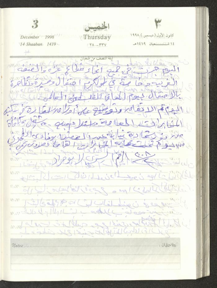 يوميات محمود خريشة، ذنابة- طولكرم، 1998