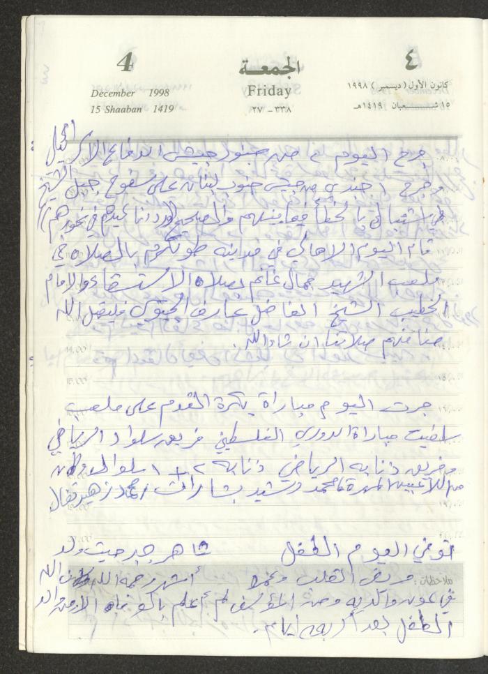 يوميات محمود خريشة، ذنابة- طولكرم، 1998