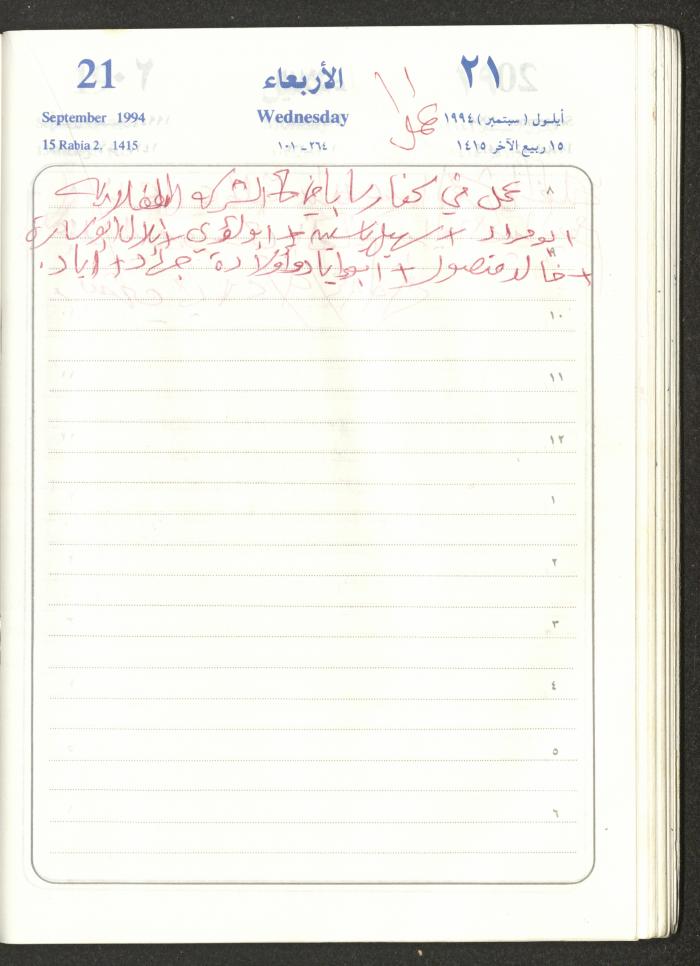 يوميات محمود خريشة، ذنابة- طولكرم، 1994