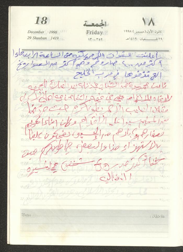 يوميات محمود خريشة، ذنابة- طولكرم، 1998