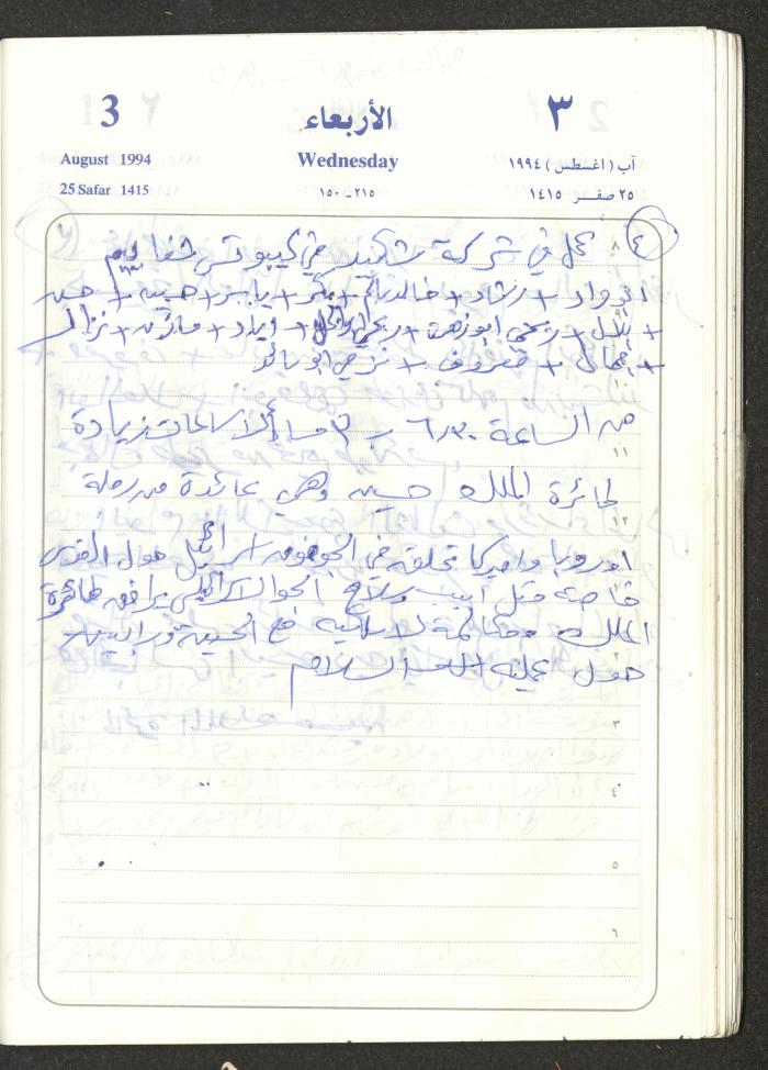 يوميات محمود خريشة، ذنابة- طولكرم، 1994