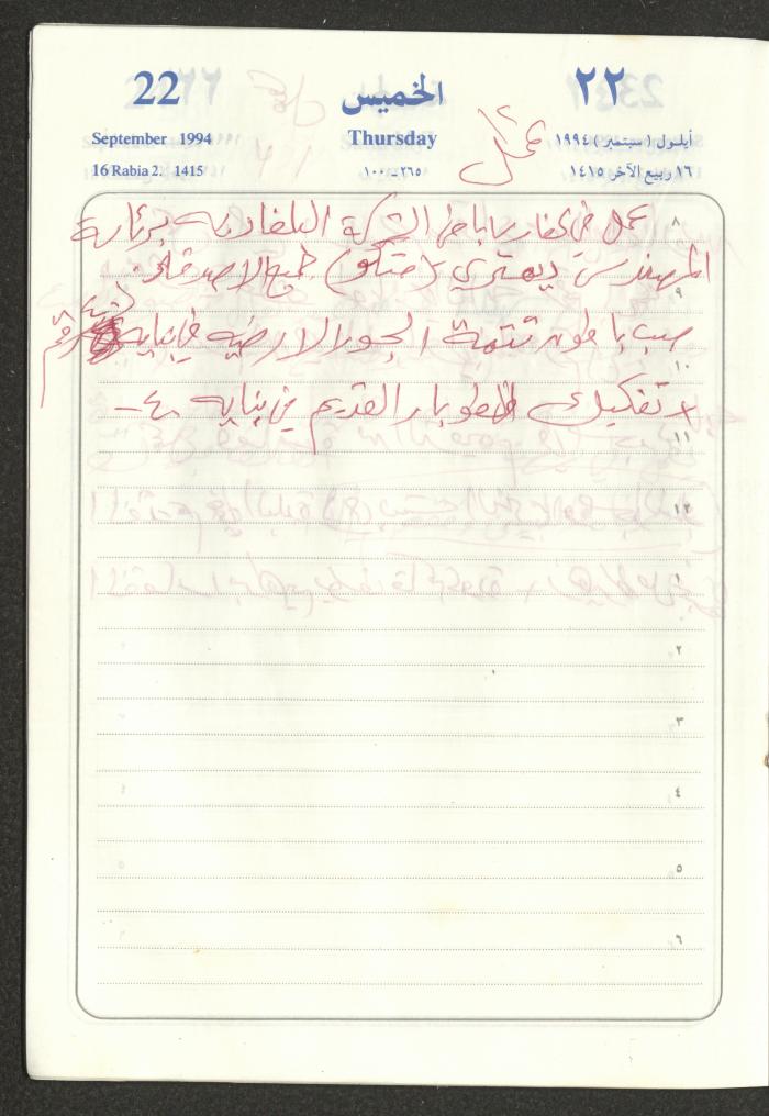 يوميات محمود خريشة، ذنابة- طولكرم، 1994