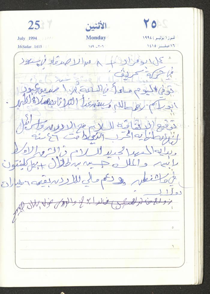 يوميات محمود خريشة، ذنابة- طولكرم، 1994