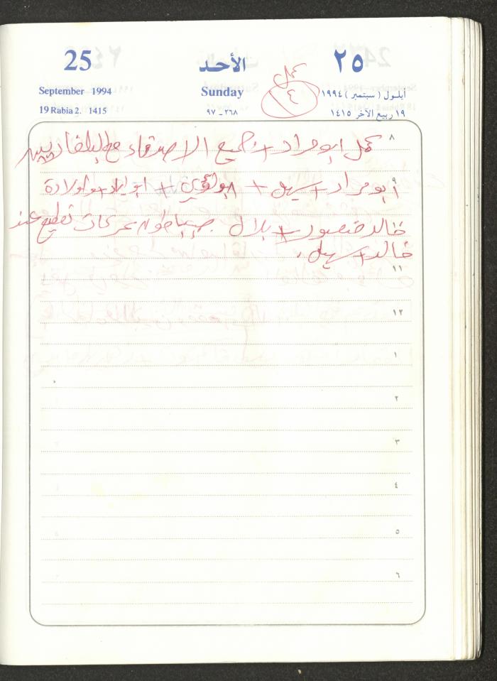 يوميات محمود خريشة، ذنابة- طولكرم، 1994
