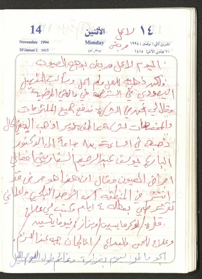 يوميات محمود خريشة، ذنابة- طولكرم، 1994