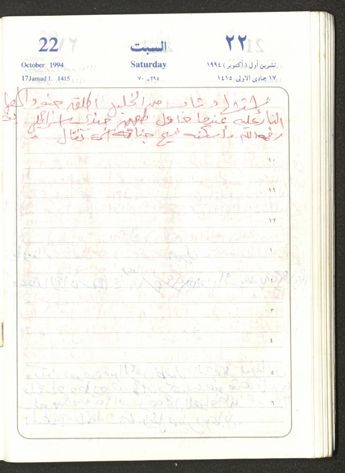 يوميات محمود خريشة، ذنابة- طولكرم، 1994