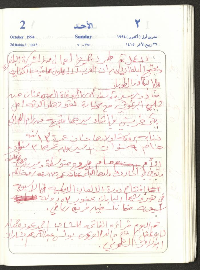 يوميات محمود خريشة، ذنابة- طولكرم، 1994