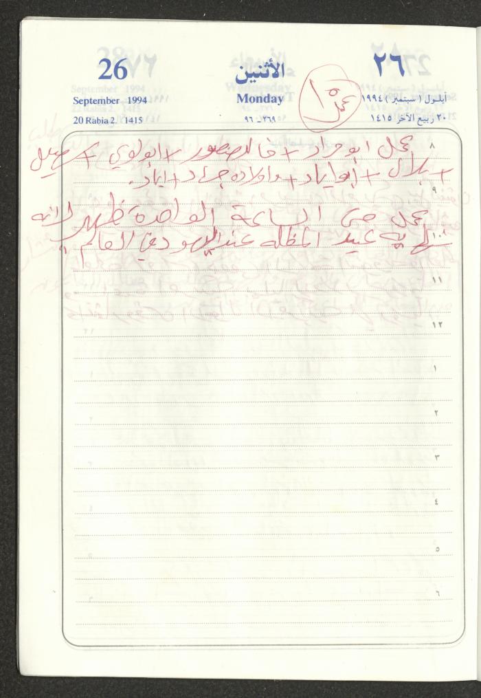 يوميات محمود خريشة، ذنابة- طولكرم، 1994