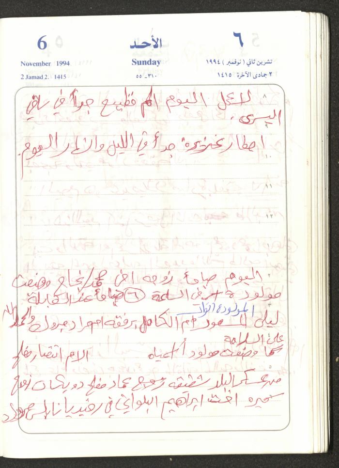 يوميات محمود خريشة، ذنابة- طولكرم، 1994