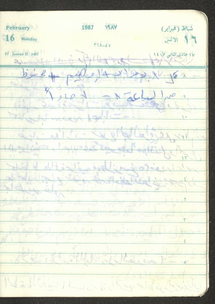 Mahmoud Khreisheh Diaries, Thinnaba- Tulkarm, 1987