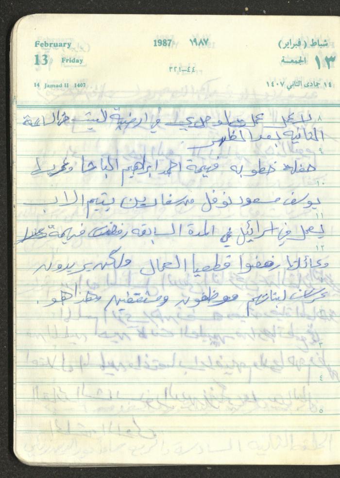 Mahmoud Khreisheh Diaries, Thinnaba- Tulkarm, 1987