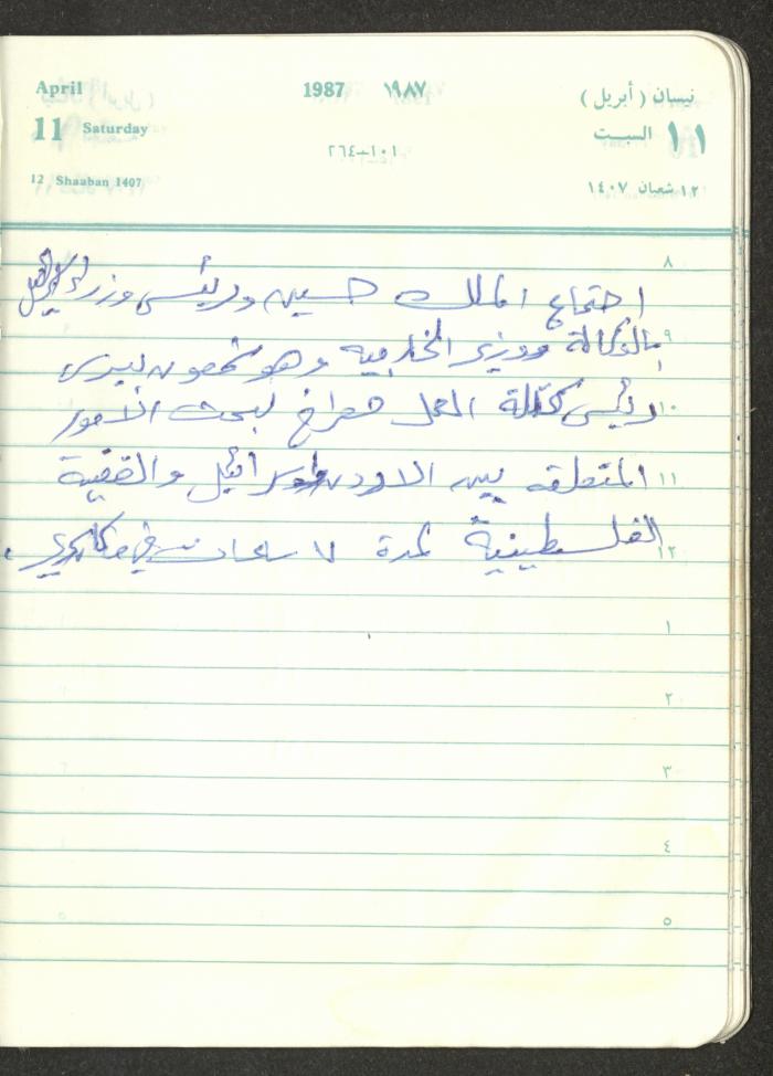 Mahmoud Khreisheh Diaries, Thinnaba- Tulkarm, 1987