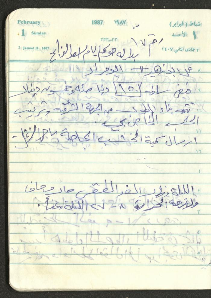 Mahmoud Khreisheh Diaries, Thinnaba- Tulkarm, 1987