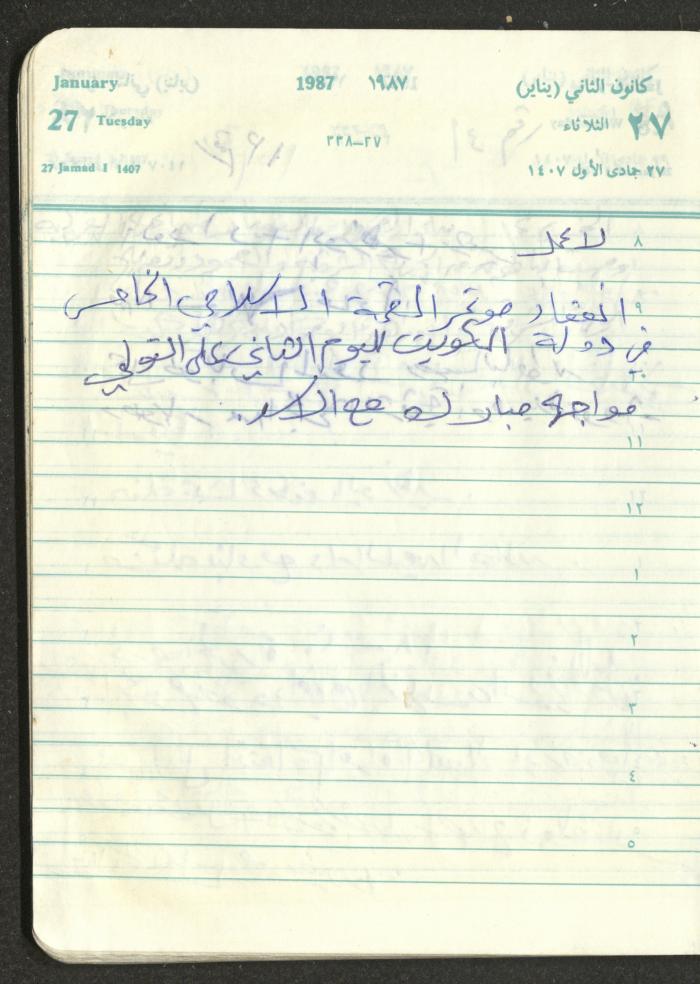 Mahmoud Khreisheh Diaries, Thinnaba- Tulkarm, 1987