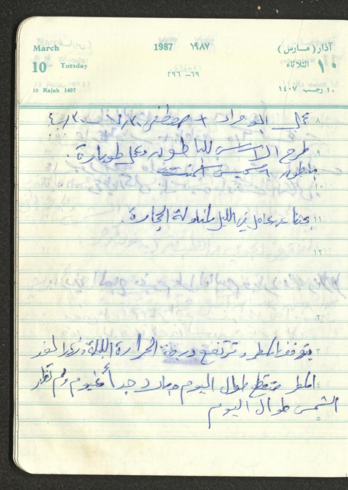 Mahmoud Khreisheh Diaries, Thinnaba- Tulkarm, 1987