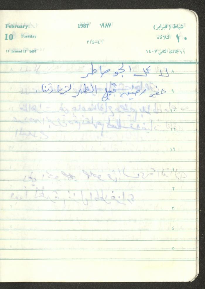 Mahmoud Khreisheh Diaries, Thinnaba- Tulkarm, 1987