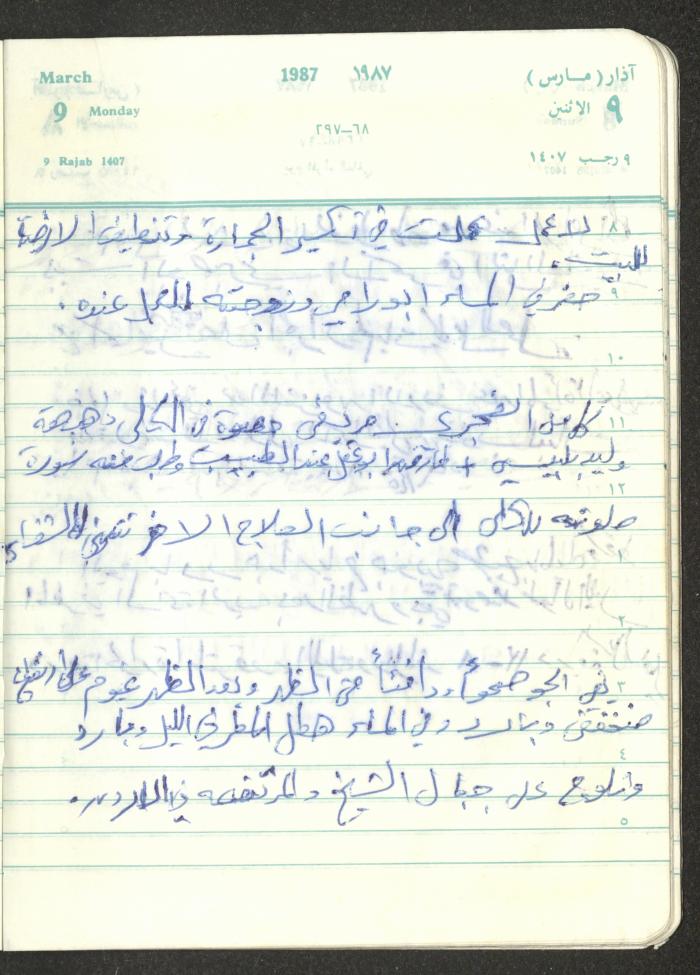 Mahmoud Khreisheh Diaries, Thinnaba- Tulkarm, 1987