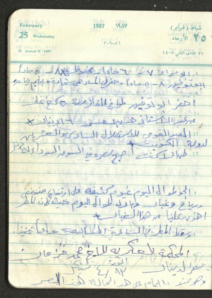 Mahmoud Khreisheh Diaries, Thinnaba- Tulkarm, 1987
