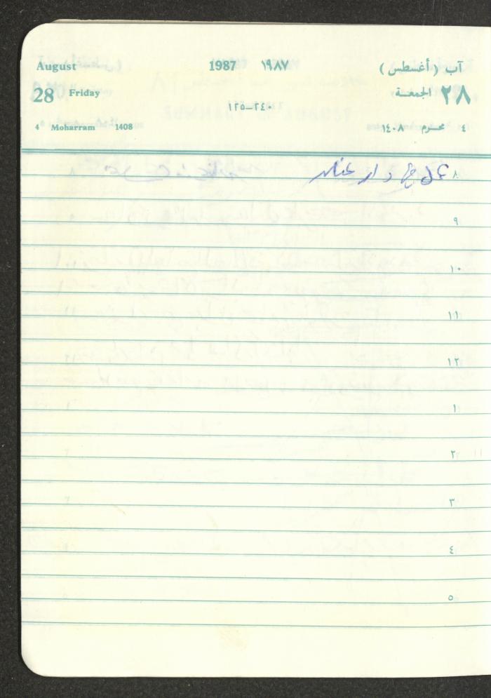 Mahmoud Khreisheh Diaries, Thinnaba- Tulkarm, 1987
