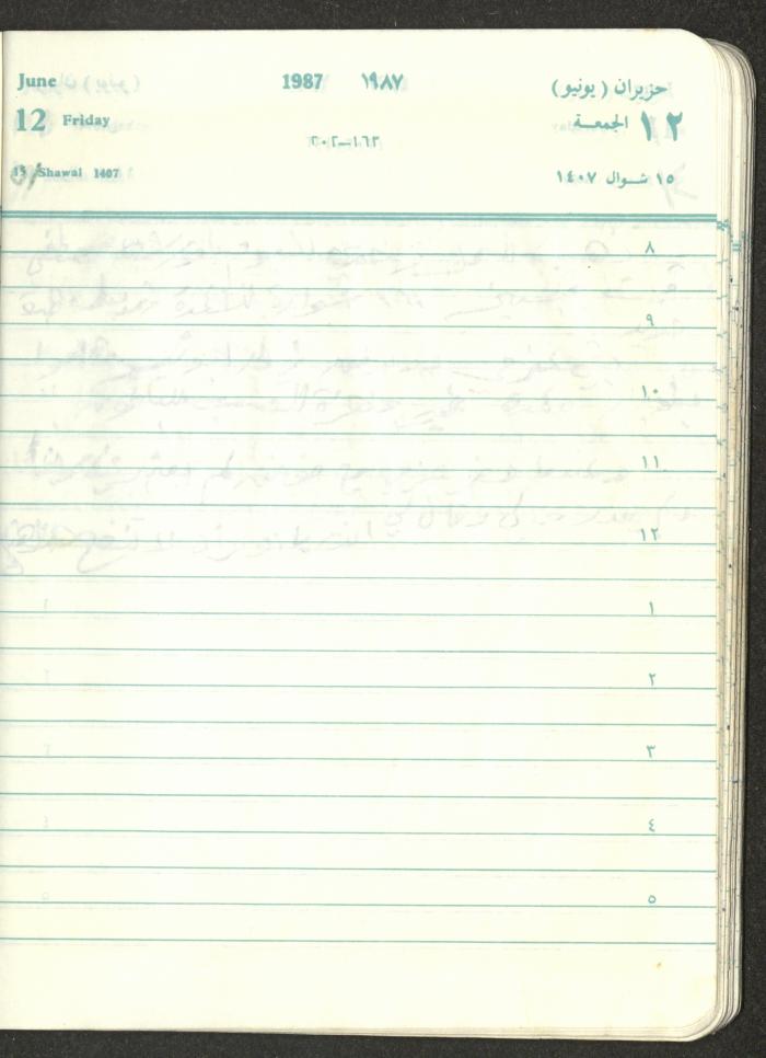 Mahmoud Khreisheh Diaries, Thinnaba- Tulkarm, 1987
