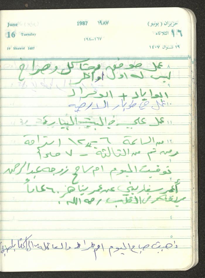 Mahmoud Khreisheh Diaries, Thinnaba- Tulkarm, 1987