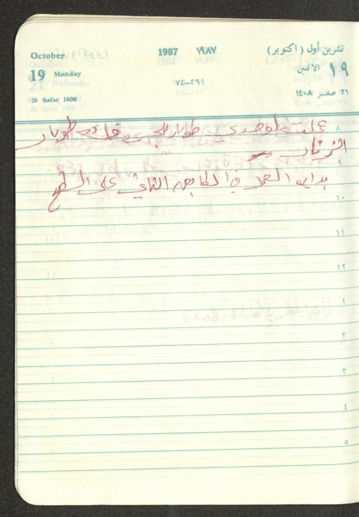 Mahmoud Khreisheh Diaries, Thinnaba- Tulkarm, 1987