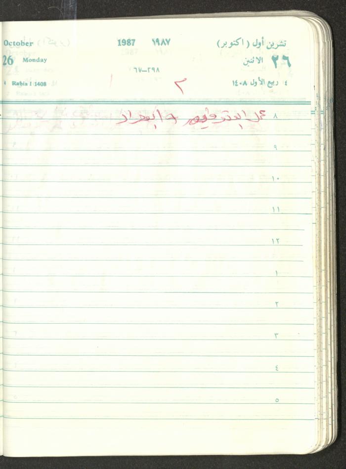 Mahmoud Khreisheh Diaries, Thinnaba- Tulkarm, 1987
